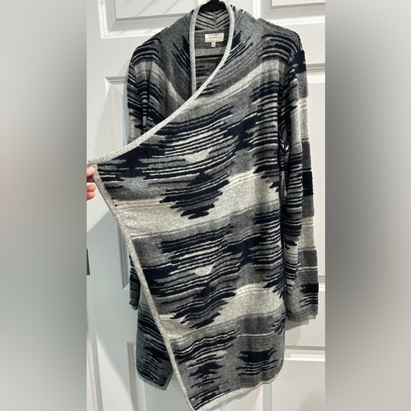 Lucky Brand Womens Aztec Drape Cardigan Sz L Textured Boho Southwestern Rancher - Picture 4 of 9